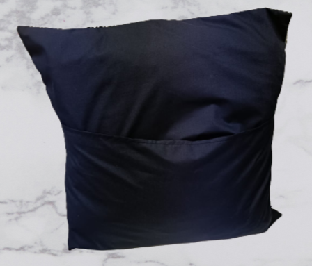 Handmade Fabric  Cushion Cover - Navy Bamboo Print