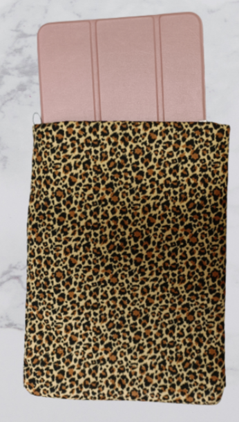 Handmade Fabric Book Sleeve / Kindle Case / Tablet Case - Leopard Print 2