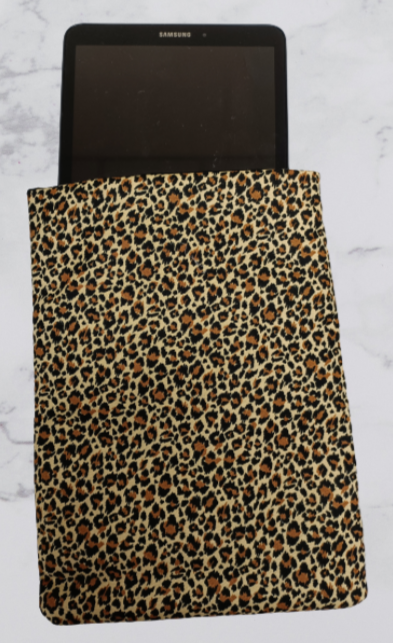 Handmade Fabric Book Sleeve / Kindle Case / Tablet Case - Leopard Print 3