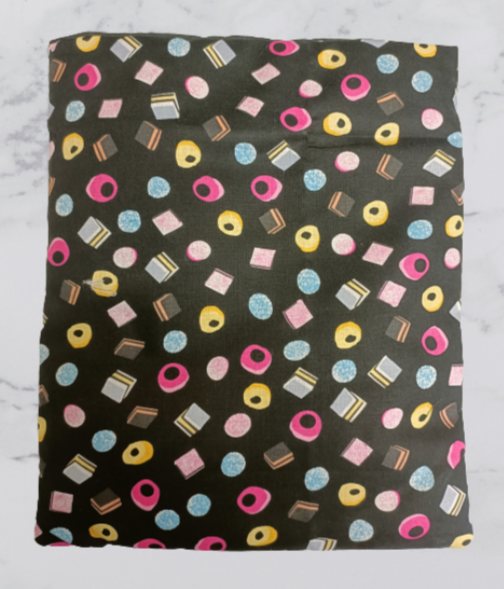 Handmade Fabric Book Sleeve / Kindle Case / Tablet Case - Liquorice Print