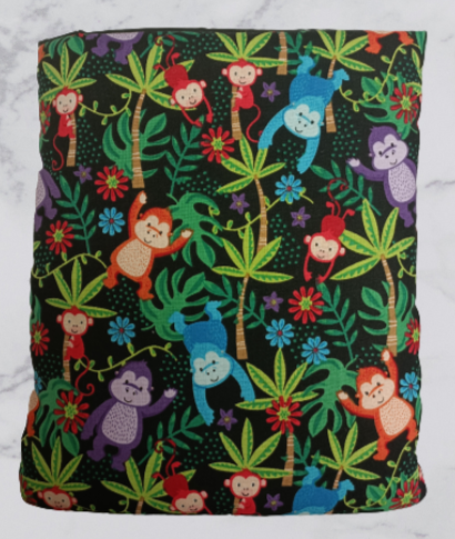 Handmade Fabric Book Sleeve / Kindle Case / Tablet Case - Monkey Jungle Print