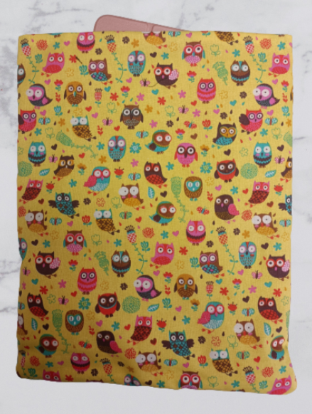 Handmade Fabric Book Sleeve / Kindle Case / Tablet Case - Owl Print