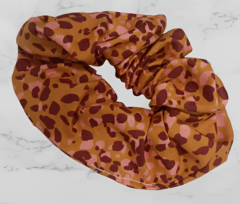 Scrunchie - Orange Leopard