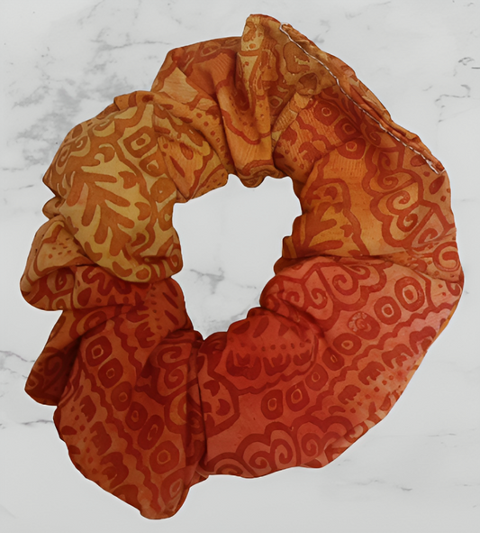 Scrunchie - Red & Orange Batik