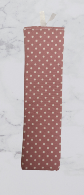 Handmade Fabric Tall Bookmark - Dusky Pink Print