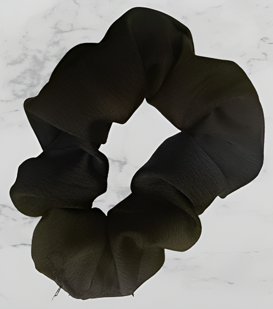 Scrunchie - Black Matte Satin