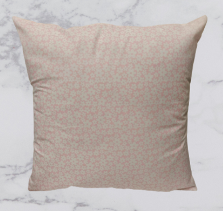 Handmade Fabric Cushion Cover - Pink & White Flower Print