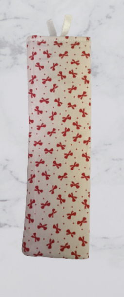 Handmade Fabric Tall Bookmark - Red Bow Print