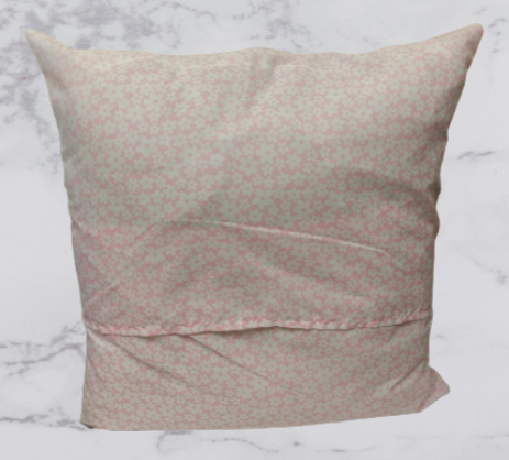 Handmade Fabric Cushion Cover - Pink & White Flower Print