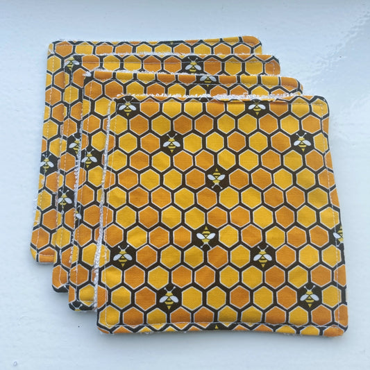 Reusable Eco-Friendly Face Wipes with Bamboo Towelling - Honeycomb