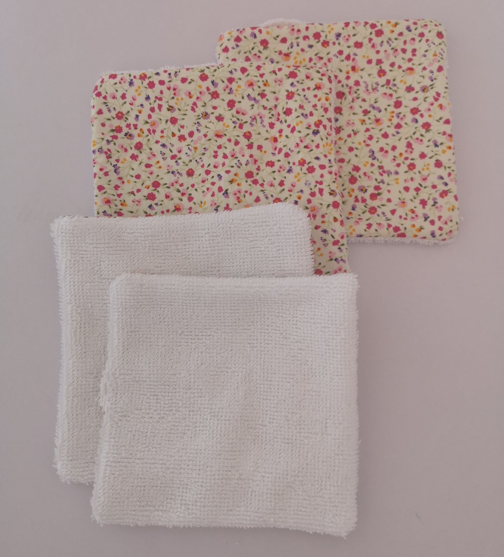 Handmade Fabric Reuseable Eco-Friendly Face Wipes With Bamboo Towelling - Ditsy Floral Print