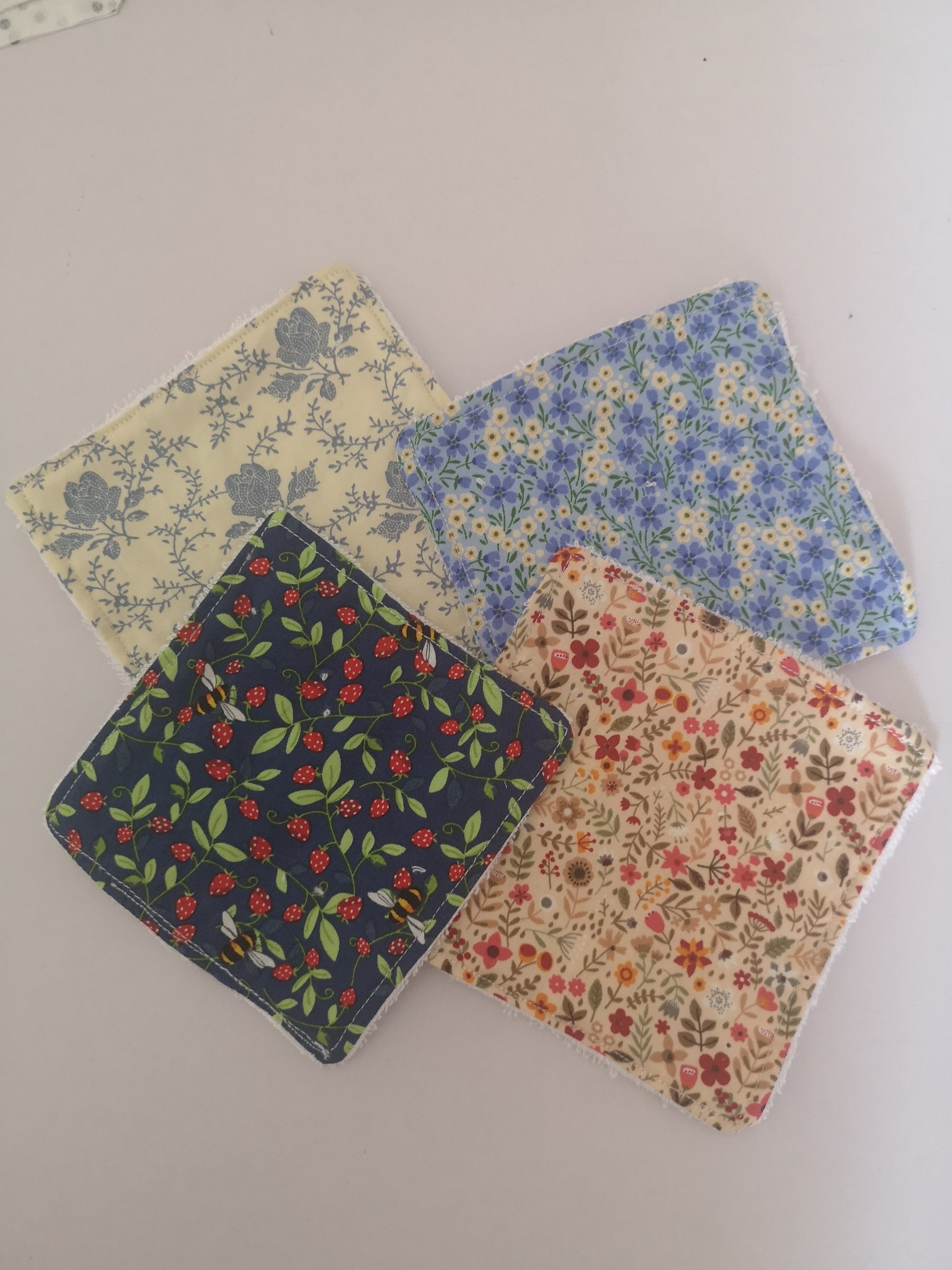 Handmade Fabric Reuseable Eco-Friendly Face Wipes With Bamboo Towelling - Lucky Dip